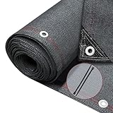VOUNOT® Zaunblende 1.5×10m, Sichtschutz Zaun 230 g/m² HDPE Schattiernetz, Windschutz UV-resistent Reißfest, 95% Beschattungsgrad, mit Löcher und Kabelbinder, Anthrazit