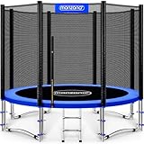 Monzana® Trampolin Ø 305 cm TÜV SÜD GS Zertifiziert Komplettset mit Sicherheitsnetz, Leiter, Randabdeckung & Zubehör - Kindertrampolin Gartentrampolin