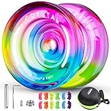 MAGICYOYO K2 Responsive Yoyo für Kinder, Dual Purpose JoJo für Anfänger, Kristall JoJo with Replacement Unresponsive Yoyo Bearing + 12 YoYo Strings + Removal Tool+ Axle + Yo-Yo Bag