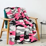 Catalonia Classy Fleece-Überwurfdecke für Sofa, leichtes Fleece, Bequeme Reisedecke, superweiche, Flauschige Couchdecke, gemütliche Sofadecke,Graue Camo/Einzelschicht 150 x 130 cm