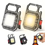 LETOUR Mini Led Taschenlampe Schlüsselanhänger,2 Stück Taschenlampe 1000lumens Led Schlüsselanhänger Taschenlampe, 7 Modi COB Schlüsselanhänger für Wandern und Camping