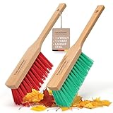 Hausfelder Handfeger 2er Set, Handbesen, Kehrbesen für Garten & Outdoor, mit harten Kunststoffborsten, Kleiner Besen für draußen