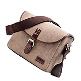 Mikikit Tragbare Umhängetasche Für DSLR Kamera wasserdichte Sling Canvas Tasche Mit Reißverschlusstasche Und Verstellbarem Gurt Perfekte Aufbewahrung Für Fotografen Und Unterwegs