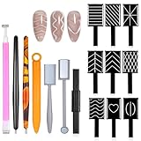 TAIHOBO 16 Stück Nail Art Werkzeug Magnetstift, DIY Magic 3D Cat Eye Magnet Stick Set, Verwendung mit Cat Eye UV Gel Pulver oder Nagellack, Magnetische Stift Katze für Nageldesign