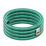 Wiltec Saugschlauch Druckschlauch 5m, flexibel, 40mm (1 1/2') grün - Made in Europe, zum Anschluss an Teichpumpen und Hauswasserwerke