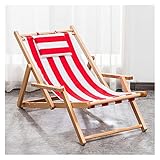Holz-Sling-Stühle, Strandstuhl, langlebige Terrassen-Liegelounge mit Armlehnen, omisches Klappdeck, Camping, iver Holzrahmen