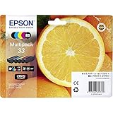 Epson Original 33 Tinte Orange (XP-530, XP-630, XP-635, XP-830, XP-540, XP-640, XP-645, XP-900, XP-7100), Multipack 5-farbig