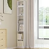 Hzuaneri Bücherregal, Bücherschrank，Würfelregal，Modernes offenes Regal aus Holz, Aufbewahrungsregale und Präsentationsregale für Wohnzimmer, Home Office, Schlafzimmer, 6-Tier, Weiß BC09603X