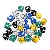 Warmhm 30 Stück Platzwertwürfel spielwürfel Party Spiele Brettspiel Zubehör spielewürfel farbige Stellenwertscheiben Masse Würfelspiele Plastik