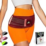 Beckengurt Damen & Herren - Iliosakralgürtel für Schwangerschaft Symphyse - Hüftbandage für Ischias, Rücken, Hüften & Beine Schmerzen - Rückenbandage Neopren, Verstellbar, Atmungsaktiv (S/M, Bordeaux)