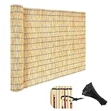 Natürliche Bambus-Zaun-Rollen – 0,6–1,8 m hoch x 0,6–15,2 m lang, ideal für den Außenbereich, Privatsphäre, Gartenzaun, umweltfreundlich, Bambus-Sichtschutz, dekorative Zaunlösungen.