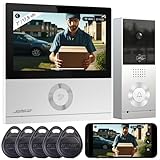 Somikon WLAN Türsprechanlage: WLAN-Full-HD-Video-Gegensprechanlage mit 17,8-cm-Touchscreen (7'), App (Video Türsprechanlage, Sprechanlage, Überwachungskamera Set)