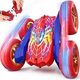 Ferngesteuertes Auto ab 3-12 Jahre, 2.4Ghz 4WD RC Stunt Auto Monstertruck 360° Flip, 5 LED Lichtmodi, Kinder Spiele Outdoor Spielzeug Jungen Geburtstag Weihnachts Geschenke für 3 4 5 6 7 8 9 10 Jungen