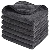 Mikrofaser Gesichtsreinigungstücher 30x30cm Make-Up Entferner Tuch - Waschbar und Wiederverwendbar Microfaser Abschminktücher Grau (6 Stück)