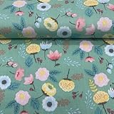 EDGEAM Baumwollstoff Meterware 160 cm breit - Stoffe zum Nähen (50cm, 100cm, 200cm) - Handwerken Nähen Stoff - Dekostoff - Nähmaterial (Grün 02#, 50x160cm)