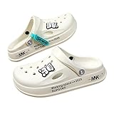 Heflashor Unisex Clogs Gartenclogs Damen Herren Weich Eva Gartenschuhe Hausschuhe Atmungsaktiv Badeschuhe rutschfest Strand Sandalen Gummischuhe(Weiß，38/39 EU)