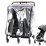 Kinderwagen Wasserdichter Regenschutz | Winddichter Transparenter Atmungsaktiver Schutz | Doppelkinderwagen Reise Regenschutz,Für Winter, Sommer, Outdoor-Reisen, tägliches Einkaufen, Spaziergang, Camp