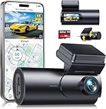GKU 4K Dashcam Auto Vorne Hinten, 5GHz WiFi GPS, Dual Dash Cam, 1.5” IPS Mini Auto Kamera mit 64GB SD Karte, Parküberwachung, Super Nachtsicht, WDR, 170° Weitwinkel, G-Sensor, APP Steuerung, Max 256GB