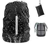 Regenschutz für Rucksäcke mit Reflexstreifen (18-70L), Wasserdichter Rucksack Aktualisierung Verstellbare Anti-Rutsch-Kreuzgurte, Regenfeste Schneefeste Staubdichte (L (40-55L))