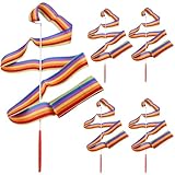 ZAMXHUG Regenbogen deko - 5 pcs Regenbogen Gymnastikband Tanzband Schwungband mit Stab Kinder Mädchen, Karneval Zirkus Spielzeug für Kinder Draußen Geschenke Kindergeburtstag Mitgebsel