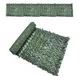 Künstlicher Blattzäunenbildschirm - 78.7x19.6in Faux Ivy Hedge, dekorative grüne Privatsphäre Bildschirm Panel, Außenbalkon Gartenwandabdeckung | Apartment Courtyard Patio Künstliche Pflanzendekoratio