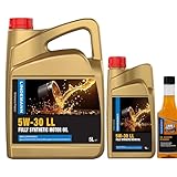Lindemann Ölwechselset - Motoröl 5W30 LL 5L + 1L - Ölsystemreiniger (Motorreiniger)