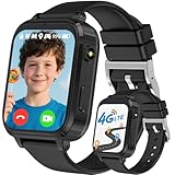 clleylise Smartwatch Kinder mit GPS und Telefon, 4G Kinder Smartwatch, Voice Chat, SOS IP68 Wasserdicht Spiel Wecker Touchscreen, Smart Watch für Jungen Mädchen 4-16 Jahre (Black-4G)