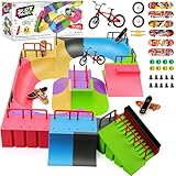 CS COSDDI Finger Skateboard Ramps Sets, Finger Skatepark 57Pcs - Kit DIY Montage Mini Fingerboard Skatepark Training Finger Boards Spielzeug Rampenset für Kinder Geburtstag Geschenk