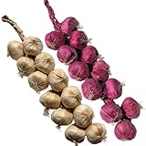 Tuxiaobu Künstliche Gemüse Knoblauch Zwiebel Schnüre Aesthetic Deko Obst, Faux Gemüse Kunst Früchte Zuhause Küche Dekor Tischdekoration Obst Party Dekorationen, 2 Saiten