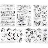Silikonstempel Clear Stamps Set - 5 Blätter Silikonstempel Prägung Stempel - Stempel Silikon - DIY Stempel Für DIY Album Scrapbooking Fotokarten Dekor