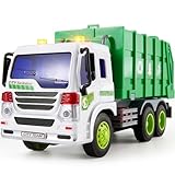 HERSITY Müllauto Spielzeug mit Sound und Licht, 1:16 LKW Müllwagen Grün Autos Fahrzeuge Kinderspielzeug Geschenk für Kinder Jungen 3 4 5 Jahre
