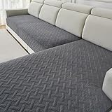 Luxvara Sofabezug Ecksofa 1/2/3/4 Sitzer, Sofabezüge Couch Überzug L Form Sofa Überzug Universelle rutschfeste Sofaschoner, Hund Katze Waschbar Sofaüberwürfe für Wohnzimmer, 1 Stück (Grau, 90x160cm)