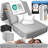 KESSER® Klappmatratze 90 x 200 x 15 cm Gästematratze 3-Fach faltbar zum Sitzhocker Faltmatratze Schaumstoff 25kg/m³ extra dick 15cm atmungsaktiv waschbar Abnehmbarer Bezug inkl. Camping Tragetasche