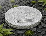 Granit Sockel – Optional mit Gravur - für Grablaterne – Rund Ø 25 cm – Massiver Granitsockel 4 kg – Lampensockel Grablicht