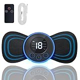 Tragbares Elektrisches Nackenmassagegerät, 8 Modi und 19 Intensitäten USB Mini Zervikal Massagegerät mit Digitalanzeige und Fernbedienung, für Arme/Schulter/Nacken/Rücken/Bauch