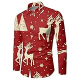 Lustige Weihnachtshemden Herren,Hawaiihemd Weihnachten Herren,3D Druck Weihnachtsoutfit,Weihnachts Tshirt Herren,Herren Weihnachtshemd Weihnachtshose Herren Weihnachtshemden für Herren