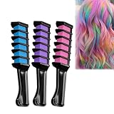 Haarkreide für Mädchen Deluxe Set, 10 Farben Haarschmuck Karneval, Kinder Haarfarbe auswaschbar, Kinderschminke Fasching & Schminke Karneval, Perfekt für Haarkreide für Mädchen, hair chalk (3 Farbe)