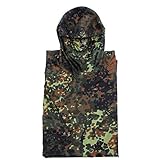 A. Blöchel Stabiler US Army Rip Stop Regenponcho Regenjacke Anglerjacke Nässeschutz Oliv oder Schwarz (Flecktarn)