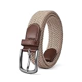 PlusZis Herrengürtel, elastischer Gürtel, Stretch, geflochtener, lässiger Gürtel, 3,5 cm, mit Geschenkbox.
