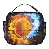 xiaotcq Basketball-Lunch-Tasche, isoliert, auslaufsicher, für Teenager, Mädchen, Jungen, wiederverwendbare Lunchtasche für Schule, Strand, Wandern, Picknick