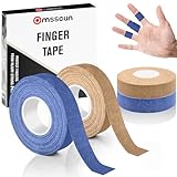 Omsscun 4 Rollen Fingertape, 1,5cm x 10m Breit Boulder Tape, Klettertape, Sports Tapes für Bouldern Basketball Volleyball Handball Kraftsport, Elastisch, Robust & Hautfreundlich (Blau + Hautfarbe)