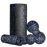 Fitnessrolle Faszienrolle Set Blackroll Foam Roller Faszien Set mit Faszienball Mini Faszienrolle Klein und Duoball für Yoga Faszien Training von Muskeln (Blue)