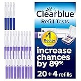 Clearblue Nachfüllpack für fortgeschrittene Fruchtbarkeitsmonitore: 20 Fruchtbarkeitstests für den Eisprung & 4 Schwangerschaftstests, 24 Einheiten (Monitor separat erhältlich), Verpackung kann