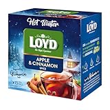 LOYD - Heißer Winter Tee Apfel mit Zimt - 15 Pyramidenbeutel - Früchte- und Kräutertee, Inspiriert von Deutschem Glühwein mit Apfelfrüchten, Orangenschale, Aroniafrüchten & Wärmenden Gewürzen - 45g