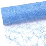 Sizoweb Tischband - 25 Meter Rolle + 100 Deko Sterne in Silber Gratis (20cm Breite, Hellblau)