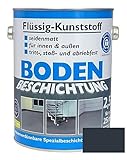 Dynamic24 Flüssig Kunststoff 2,5L Bodenbeschichtung 25m² Betonfarbe Beton Beschichtung Boden Estrich Farbe Halle Estrichfarbe Bodenfarbe für innen und außen Keller Terrasse Kellerboden (Anthrazitgrau)