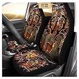 2 Stück Auto Sitzbezüge Personalisierte Lustige Tierjagd Whitetail Deer Autositzbezüge Premium Design Auto-Zubehör Sportliche Autositzbezug Für Autos, Fahrzeuge, Wohnmobil