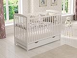 Love For Sleep Babybett Beistellbett 120x60cm mit Schaumstoffmatratze Aloe Vera Weiß Jacob Kinderbett Baby Bett Holz - Kinderbett Babybett, Mitwachsend Gitterbett Baby Bed