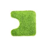 WohnDirect WC Vorleger MIT WC Ausschnitt Grün - Badematte rutschfest MIT WC Ausschnitt 45x45 cm - Badteppich Set, waschbar