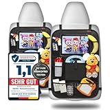 PROTEX© Rückenlehnenschutz Organizer [Testsieger 2025] 100 Tage risikofrei testen - Auto Rücksitz Organizer mit 12 Zoll Tablet Fach [2er schwarz]